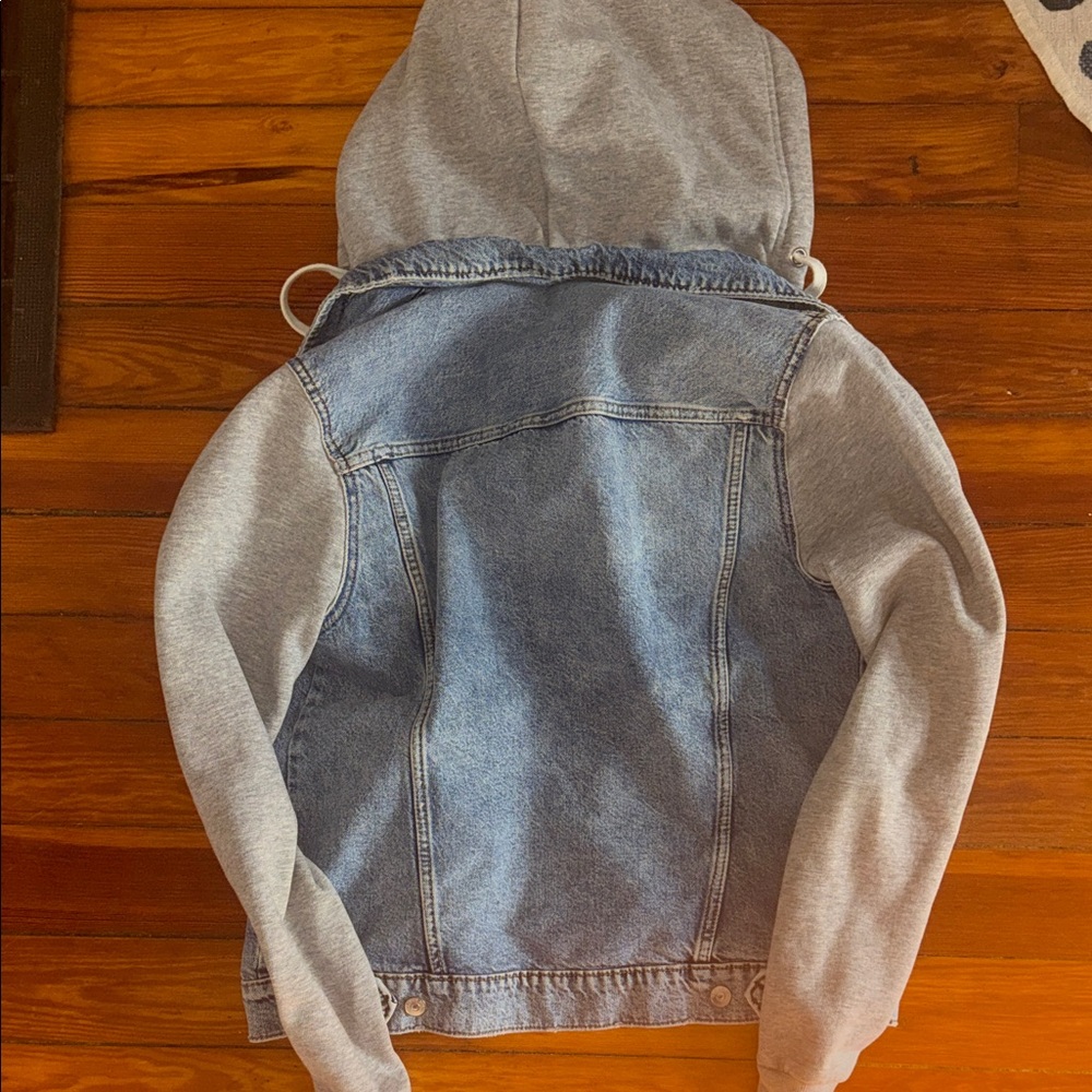 H&M Gray and Blue Denim Jacket
